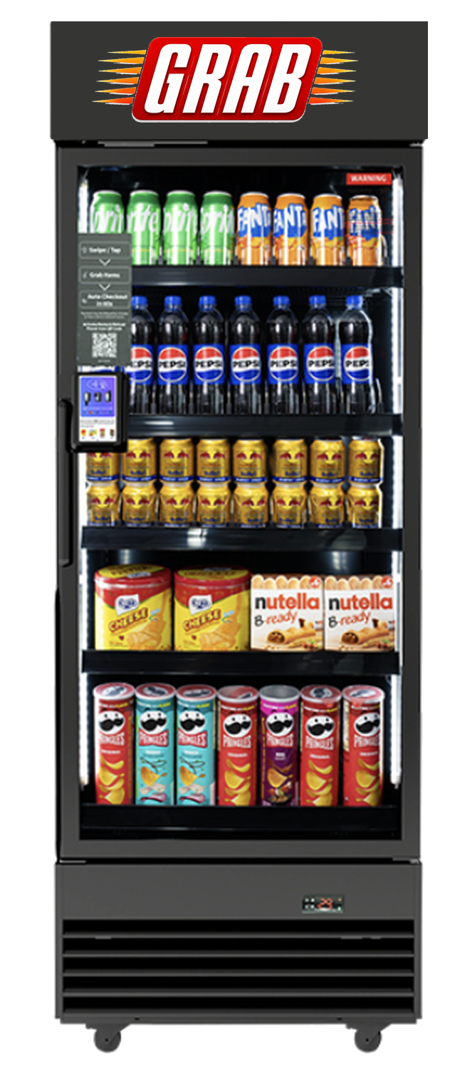 GRAB smart vending machine in a modern residential common area